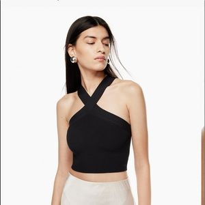 Babaton Sculpt Knit Criss Cross Cropped Tank